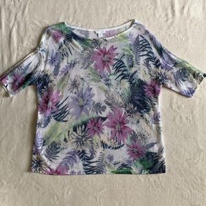 J.Jill floral linen blend woman’s knit top size S